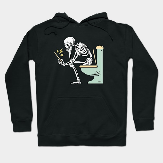 funny skeleton pooping Hoodie by TheDesignDepot